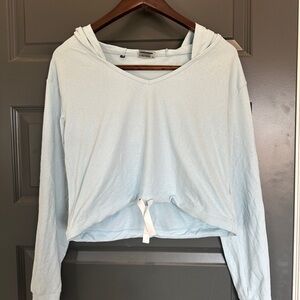 Gymshark blue cropped sweatshirt jacket